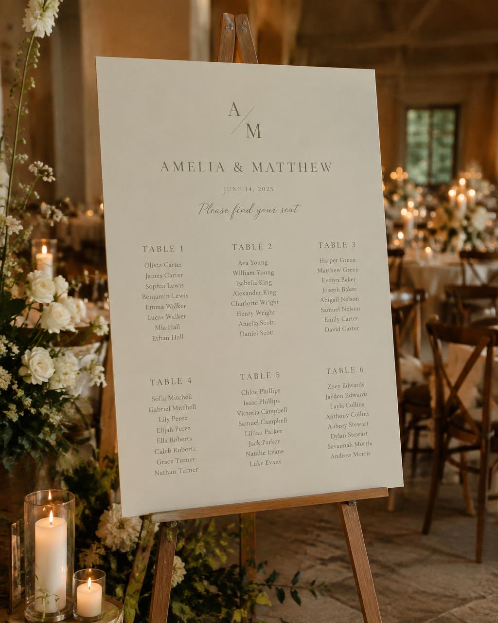 Seating chart en lienzo